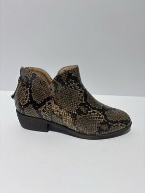 Journee Collection Women’s Livvy Snake Print Ankle Booties, Size 8.5 W, WC